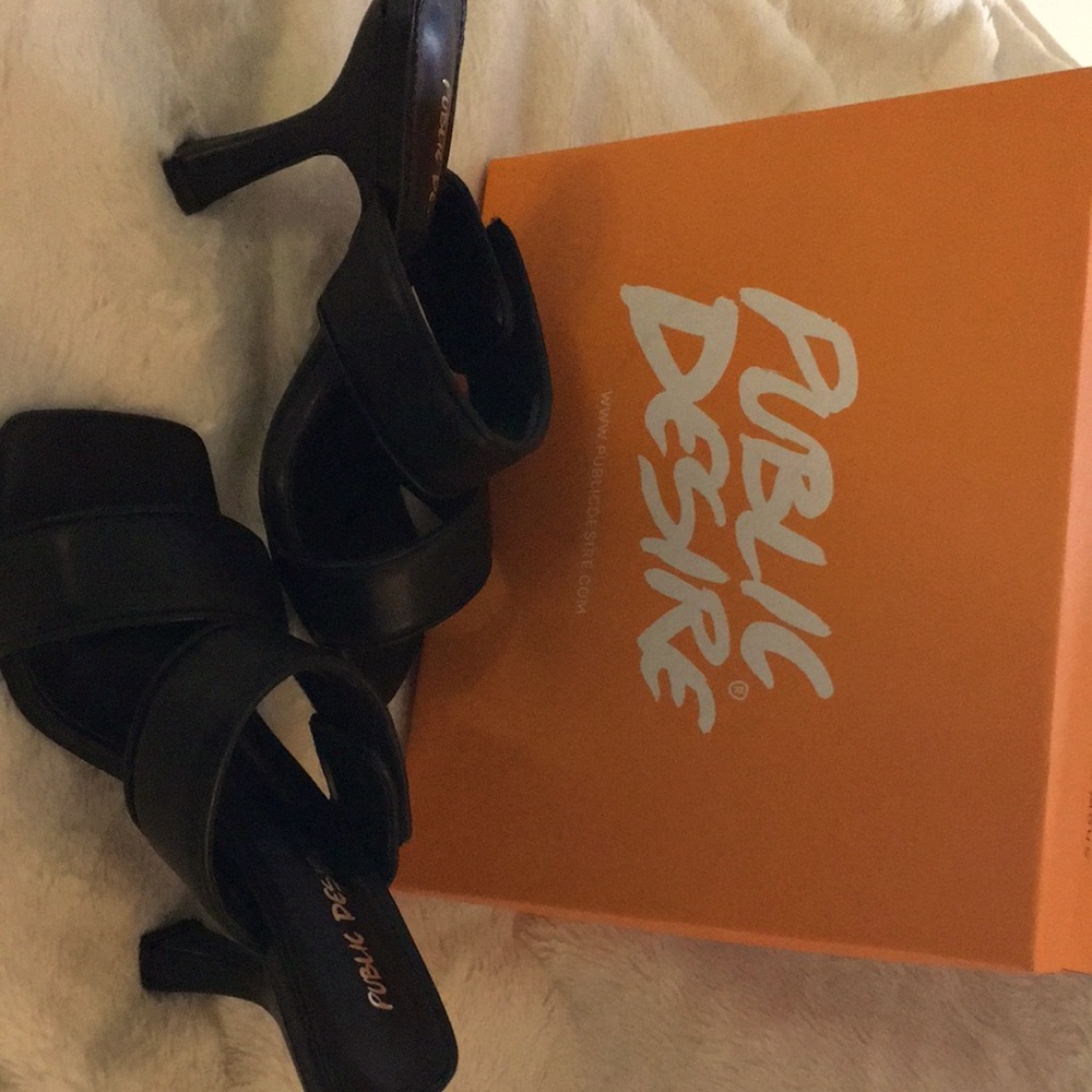 Brand new Black Mules Velcro Straps Size 6